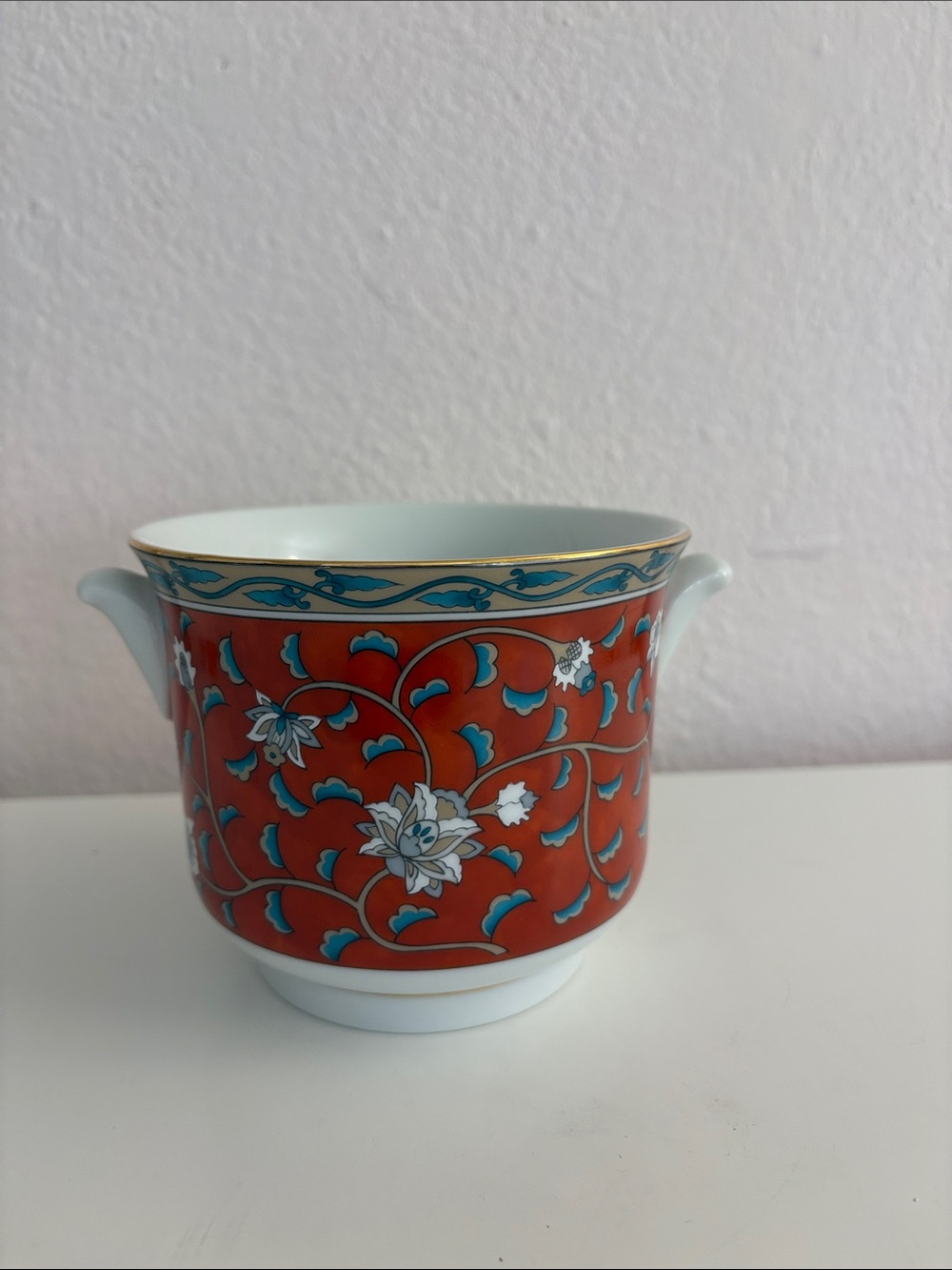 Etude made in Japan Red Floral Porcelain  Bowl